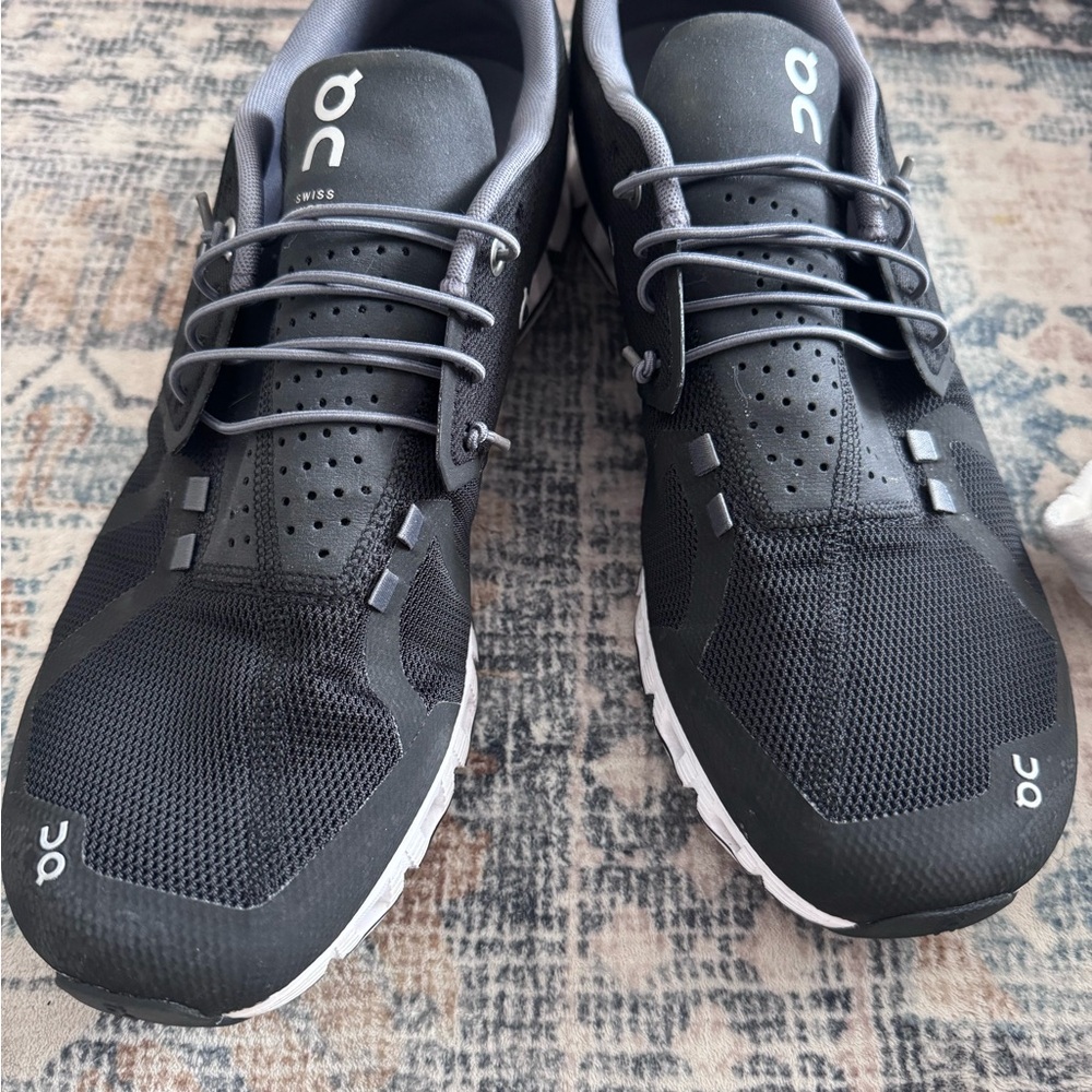 On Running Men's Black and White Athletic Shoes